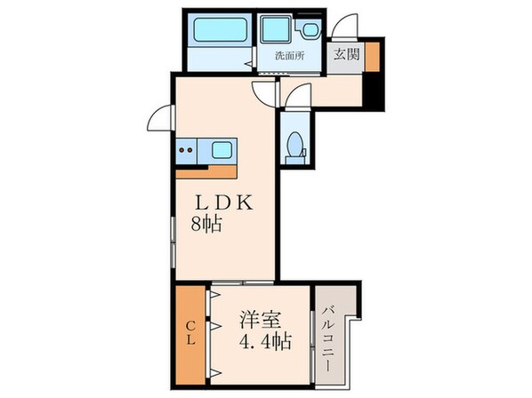 メイユール東難波の物件間取画像